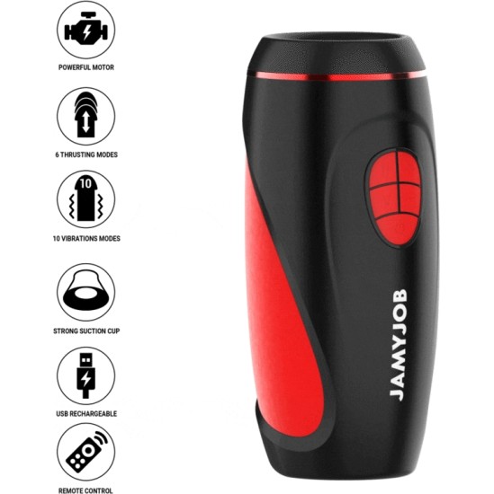 Jamyjob АВТОМАТИЧЕСКИЙ МАСТУРБАТОР PYSTON BASE С ДИЛДО С ДИСТАНЦИОННЫМ УПРАВЛЕНИЕМ