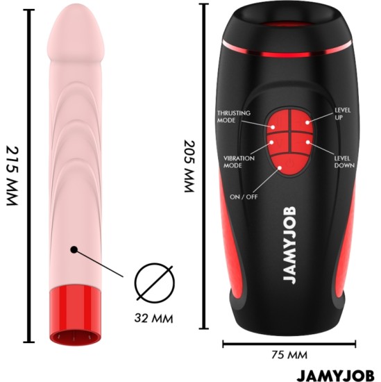 Jamyjob АВТОМАТИЧЕСКИЙ МАСТУРБАТОР PYSTON BASE С ДИЛДО С ДИСТАНЦИОННЫМ УПРАВЛЕНИЕМ