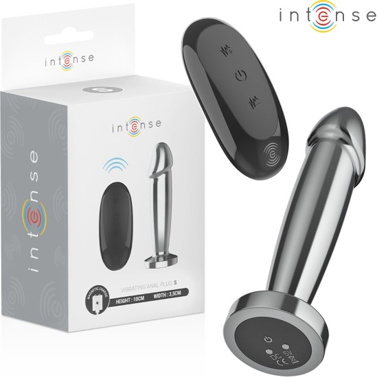 Intense Anal Toys INTENSE - ANAL PLUG 10 VIBRATIONS METAL DILDO WITH REMOTE CONTROL S