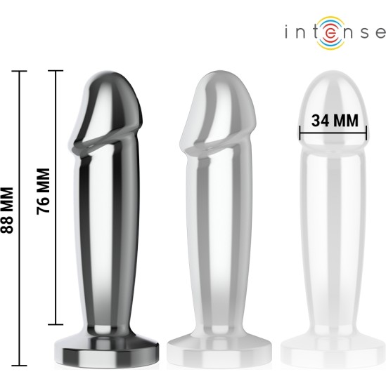 Intense Anal Toys INTENSE - ANAL PLUG 10 VIBRATIONS METAL DILDO WITH REMOTE CONTROL S