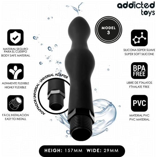 Addicted Toys ANAL CLEANER WITH UNIVERSAL ADAPTER MODEL 3