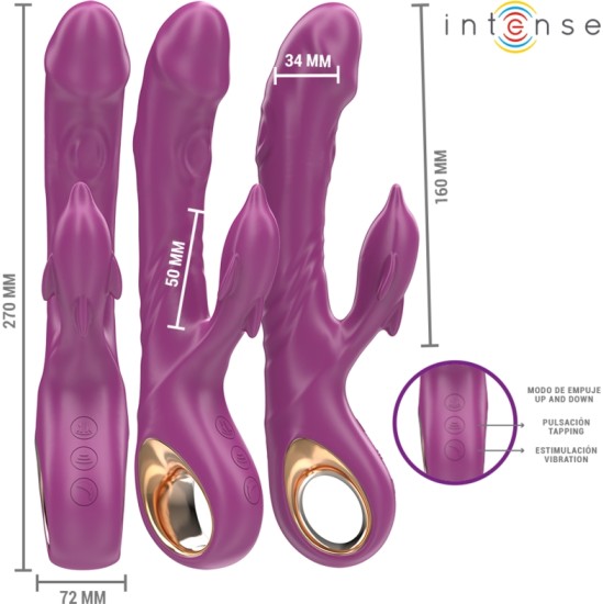 Intense Fun INTENSE - HALLE MULTIFUNCTION VIBRATOR WITH DOLPHIN STIMULATING TONGUE PURPLE