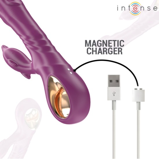 Intense Fun INTENSE - HALLE MULTIFUNCTION VIBRATOR WITH DOLPHIN STIMULATING TONGUE PURPLE