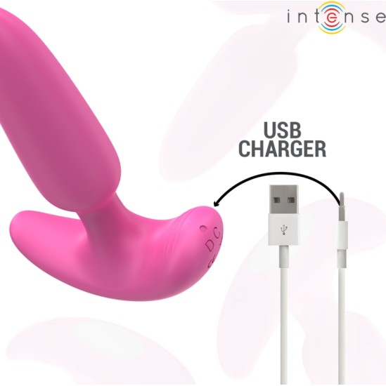 Intense Anal Toys INTENSE - ROSS ANAL PLUG 10 VIBRATIONS PINK TĀLVADĪBAS PULTS