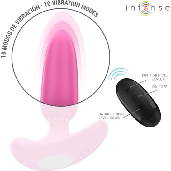 Intense Anal Toys INTENSE - ROSS ANAL PLUG 10 VIBRATIONS PINK TĀLVADĪBAS PULTS