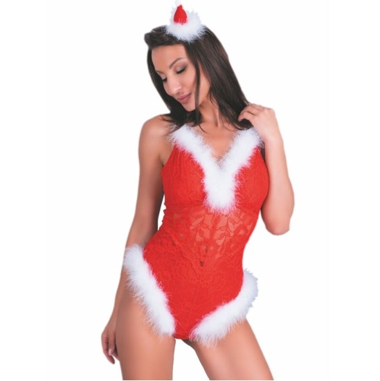 Livco Corsetti Bodies LIVCO CORSETTI FASHION - NAUGHTY SANTA LC 90706 CHRISTMAS BODYSUIT S/M