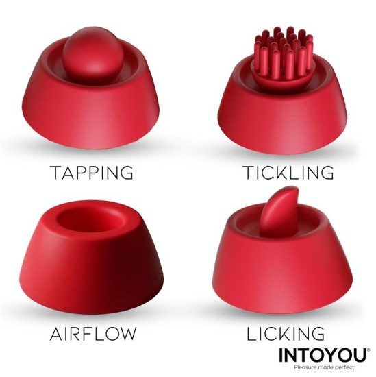 Intoyou Beeny Stimulator with 4 Caps, Suction, Tapping, Tickling and Licking